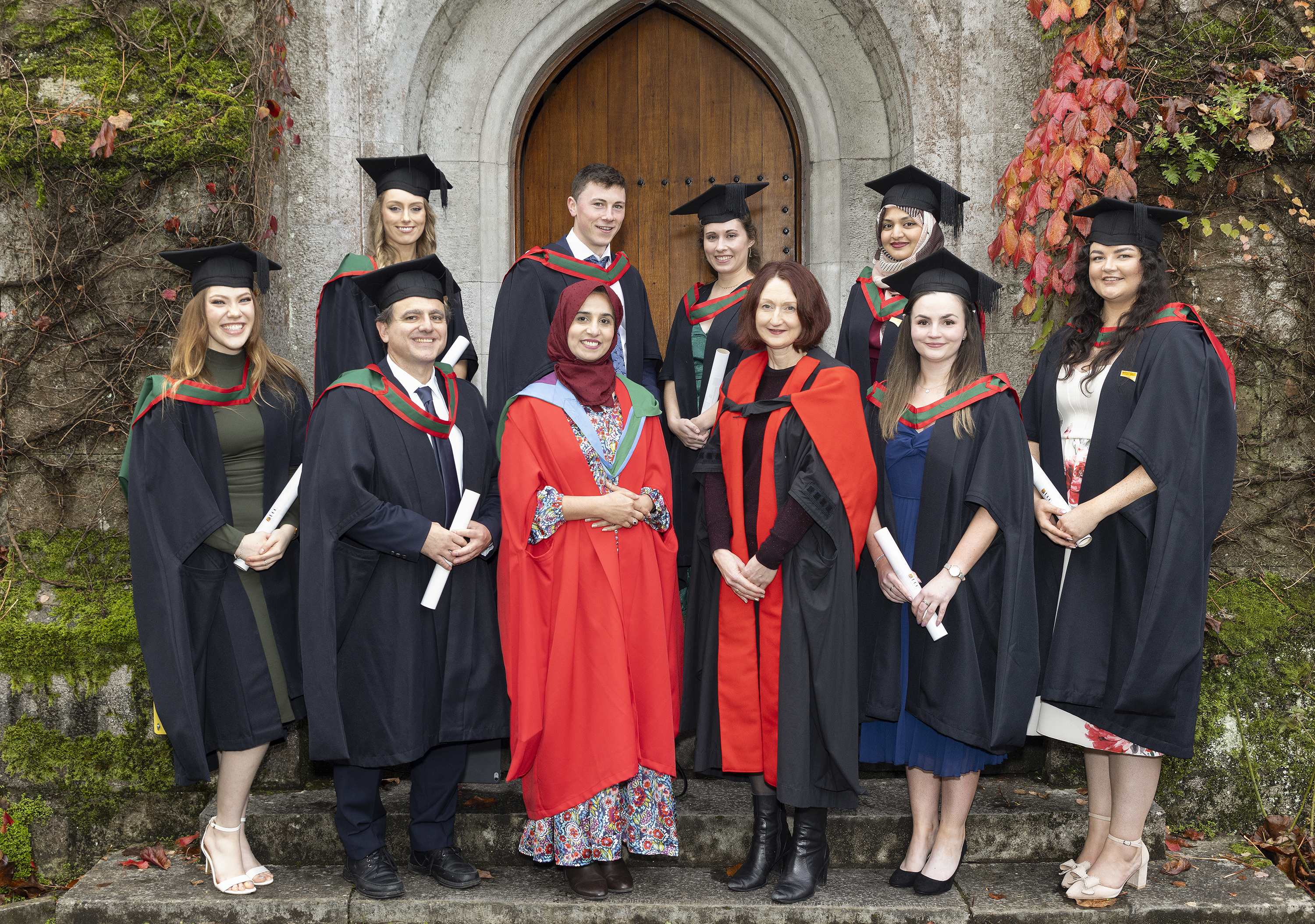 MSc in Human Anatomy graduates (from back l-r): Rachel Daly, Mark Cronin, Julia Devlin and Ayesha Saeed Khan.
Front l-r: Ashley Durfee, Dr Ernesto Pearson, Dr Mutahira Lone Director MSc Human Anatomy, Professor Aideen Sullivan Head of Department of Anatomy and Neuroscience, Katie Mill and Emily Horgan.
