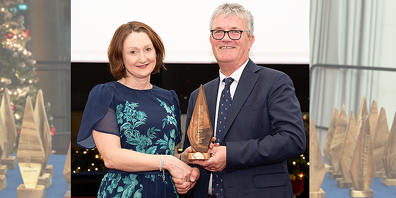 Professor Aideen Sullivan receives 25 year Long Service award from UCC President Professor John O'Halloran