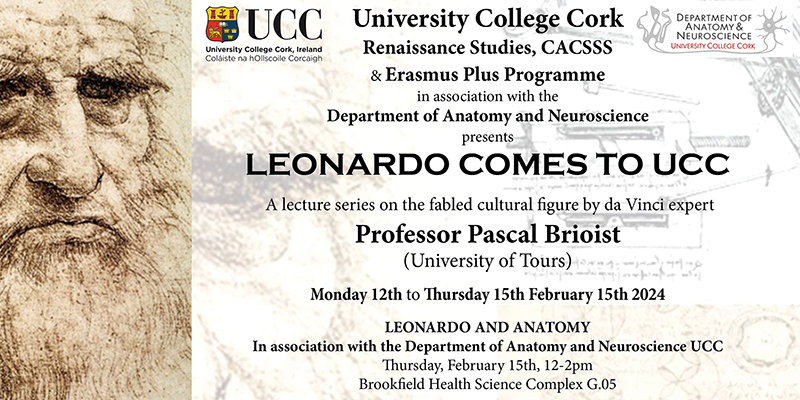 LEONARDO COMES TO UCC: da Vinci expert Pascal Brioist delivers 'Leonardo and Anatomy' lecture 