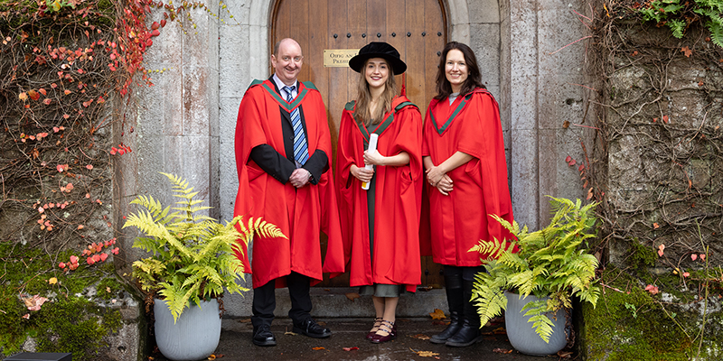 Supervisors Professor Gerard Clarke and Dr Harriët Schellekens with recent graduate Dr Christine Cuesta Marti