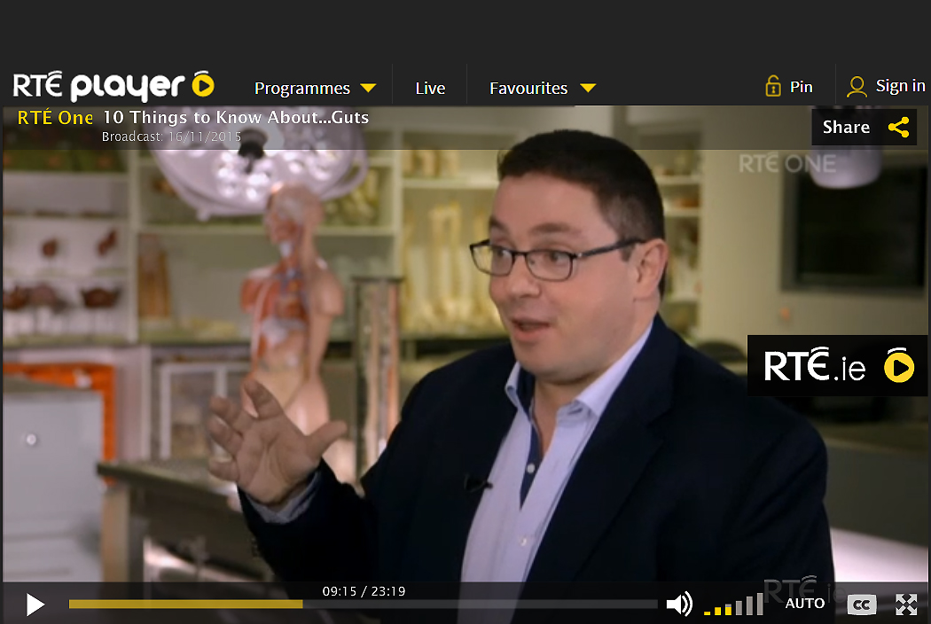Professor Cryan features  in  RTE science series “10  Things to Know About”