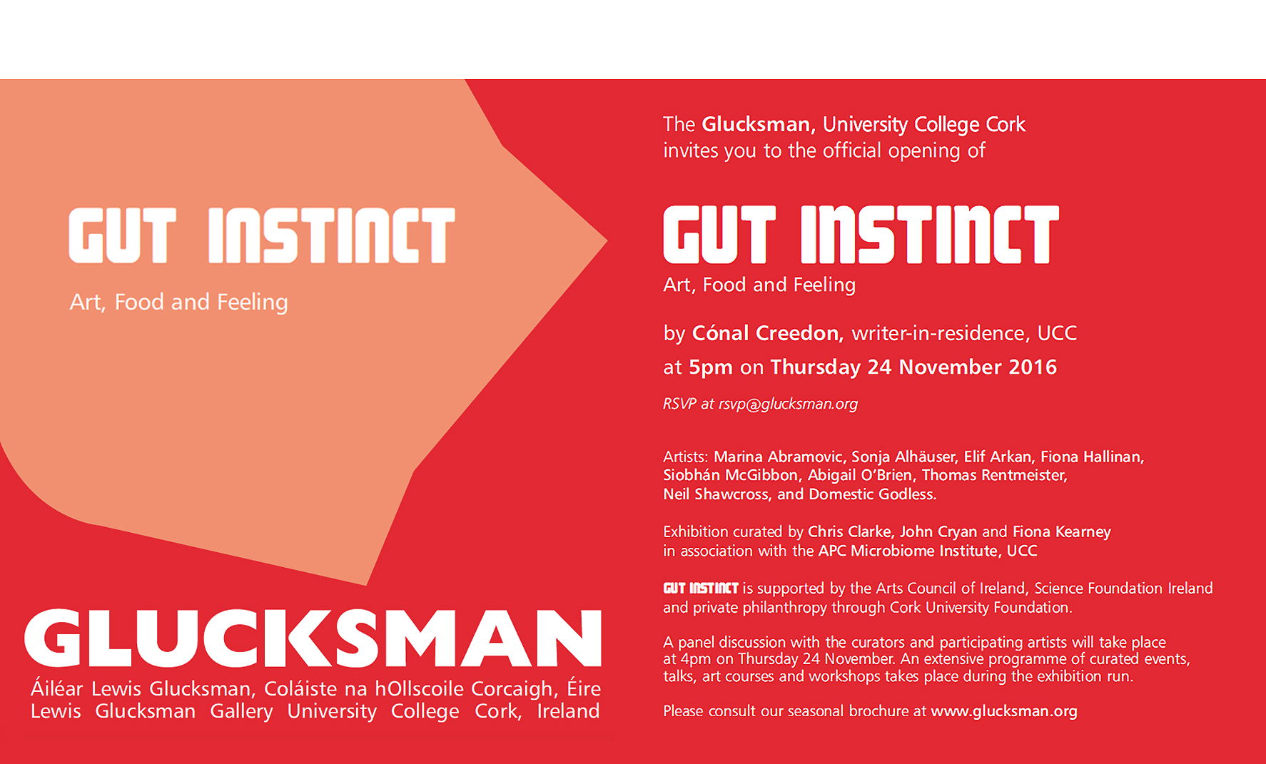GUT INSTINCT curated by Chris Clarke, John Cryan and Fiona Kearney