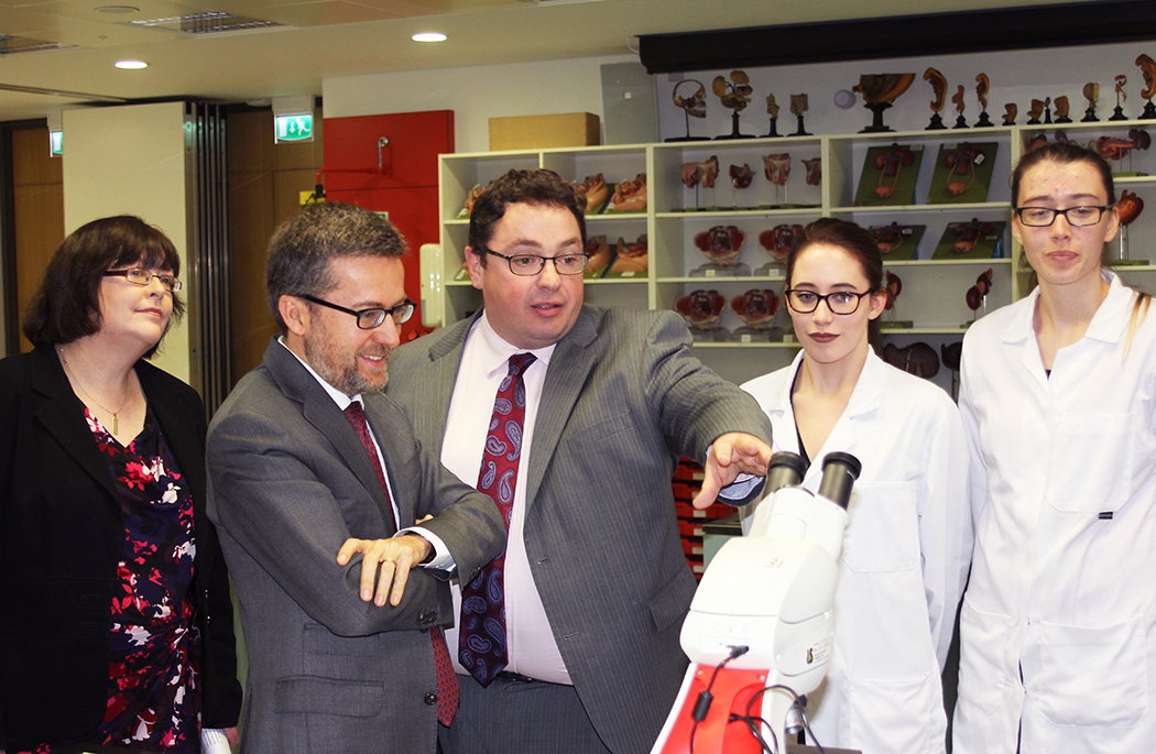 EU Commissioner Carlos Moedas visits Dept of Anatomy & Neuroscience -video added