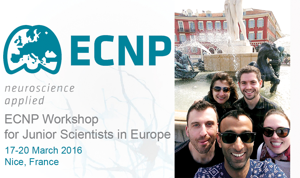 Five Dept of Anatomy & Neuroscience 'Junior Scientists’ selected to present their work at ECNP Workshop, Nice, France