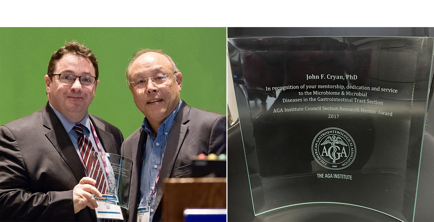 Prof. Cryan receives Prestigious Research Mentor Award from American Gastroenterology Association