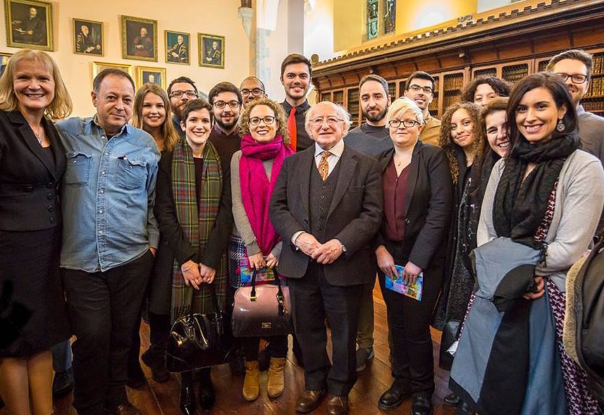 Brazilian PhD student Brunno Levone  meets President of Ireland