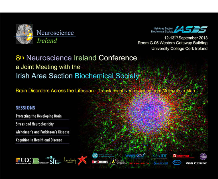 The 8th Neuroscience Ireland Conference a joint meeting with the Irish Area Section Biochemical Society is being held in UCC on September 12th and 13th