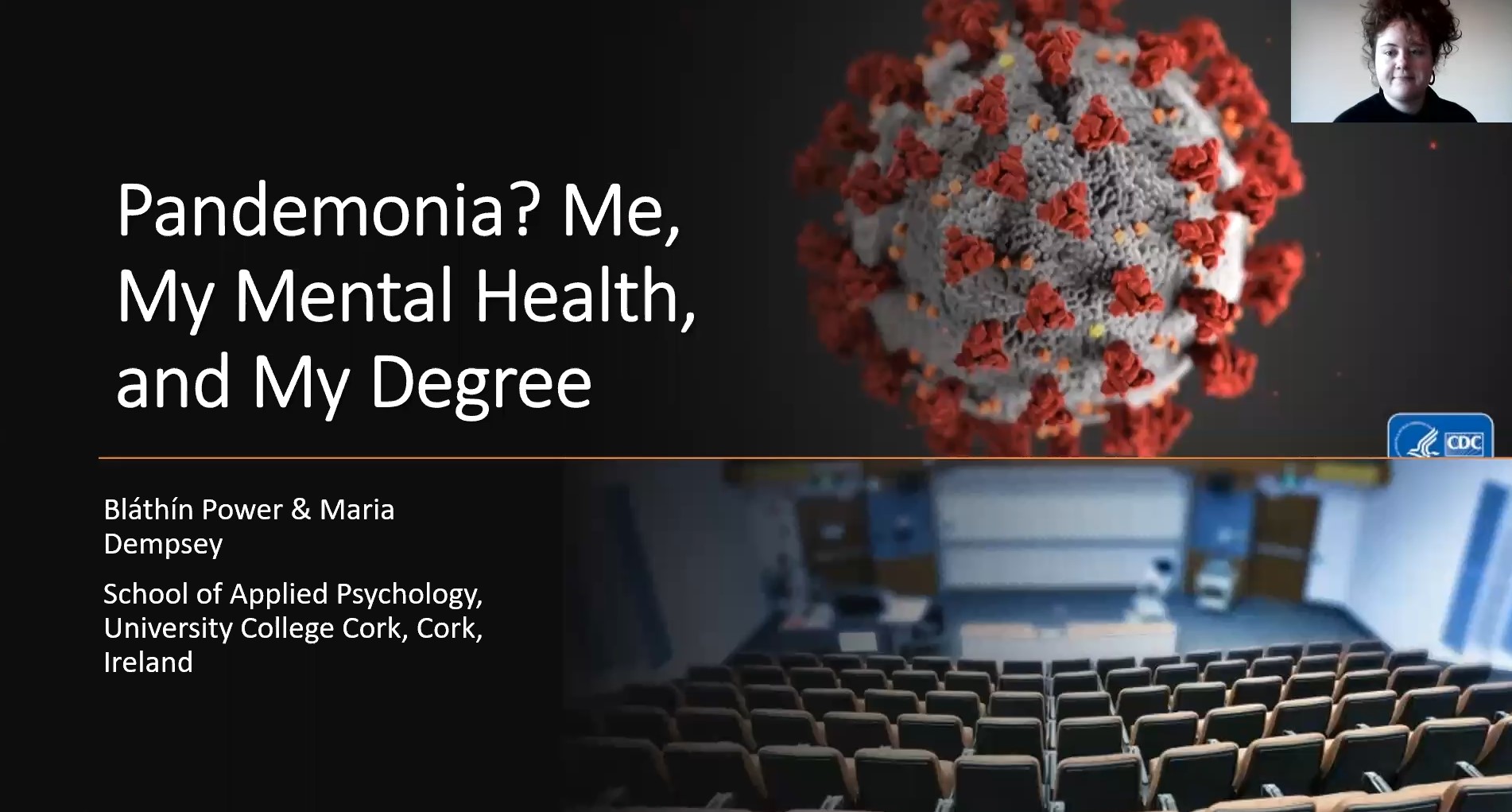 Bláthín Power (MA Applied Psychology graduate) presents her research at New Horizons Conference