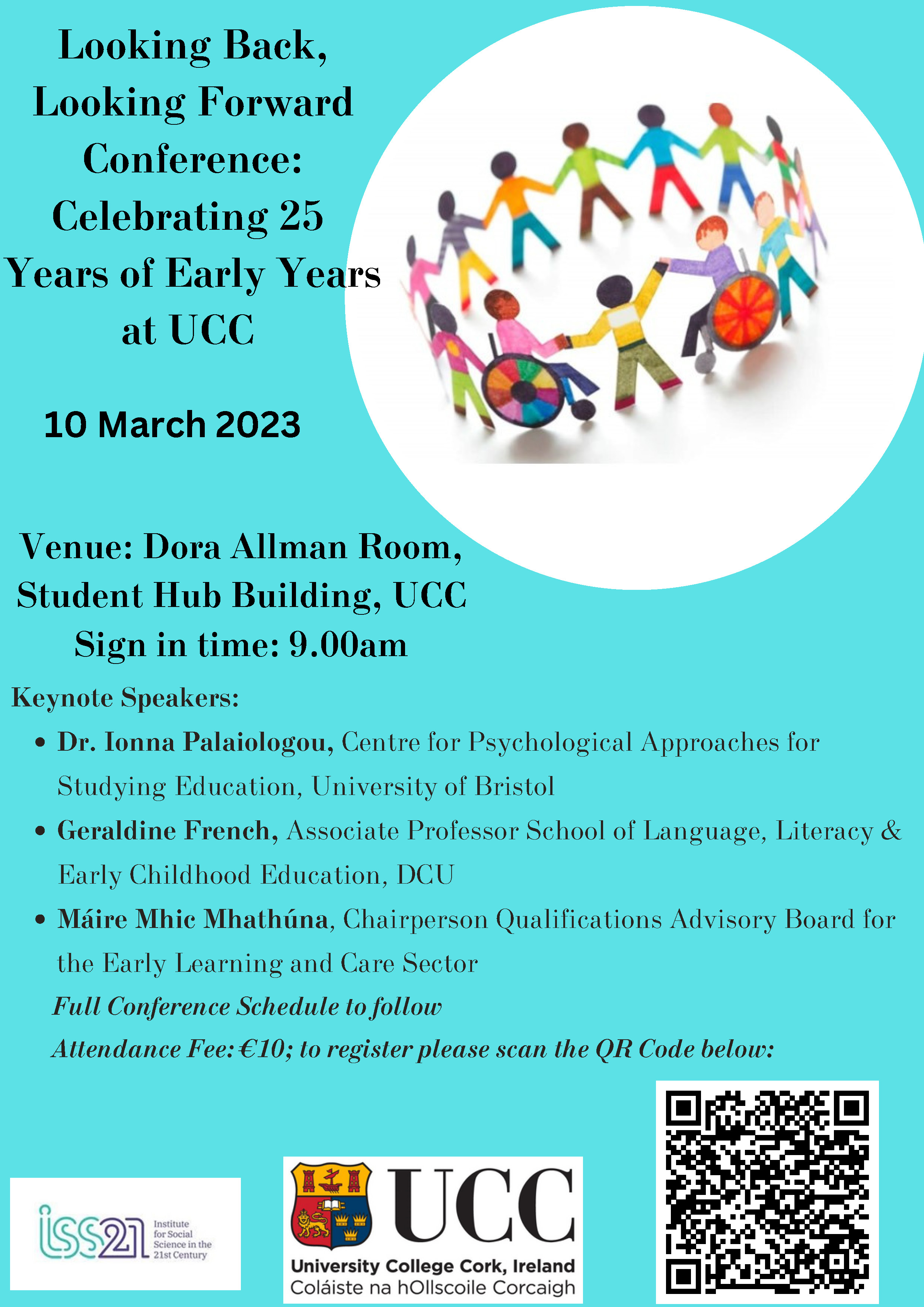 Looking Back, Looking Forward Conference: Celebrating 25 Years of Early Years at UCC 10 March 2023