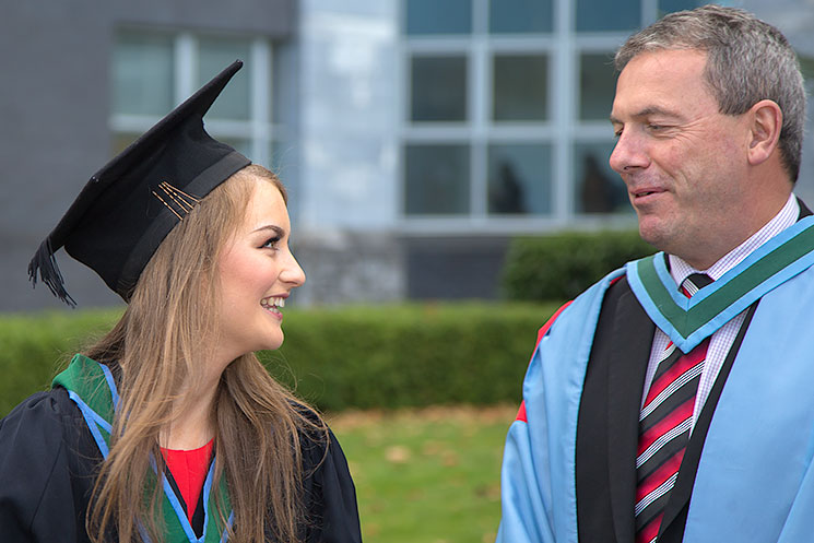 Elaine O'Brien, Gold Medal recipient and Professor Paul Ross, Head of College of Science, Engineering and Food Science (SEFS), UCC