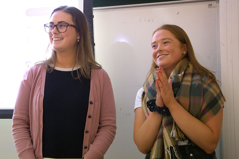 Chairs of the UCC Biochemistry and Biotechnology Society, Claire Cronin and Maeve O'Sullivan.