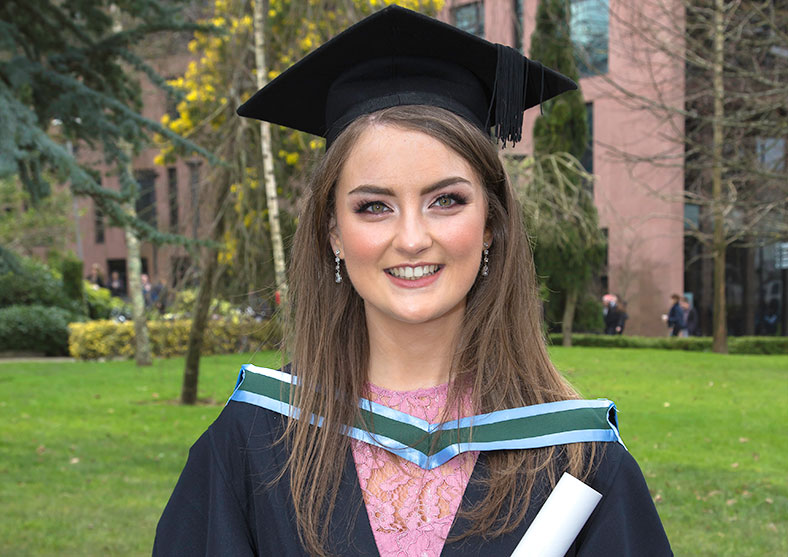 Elaine O ‘Brien, MSc in Biotechnology graduate. Winner of the Art Champlin Gold Medal Award. The Professor Art Champlin medal is awarded annually to the top student graduating BSc (Hons) in Biochemistry. Elaine was also the top student graduating the MSc in Biotechnology and has been awarded the Eli Lilly Award for Academic Excellence in Biotechnology.