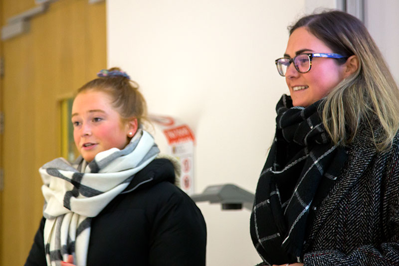 Chairs of the UCC Biochemistry and Biotechnology Society, Maeve O’Sullivan and Claire Cronin.