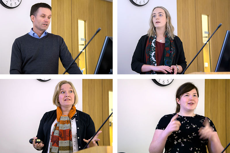 Speakers (clockwise): Dr Marcus Claesson, Rachel Fitzgerald, Claire McSweeney and Dr Kellie Dean.
