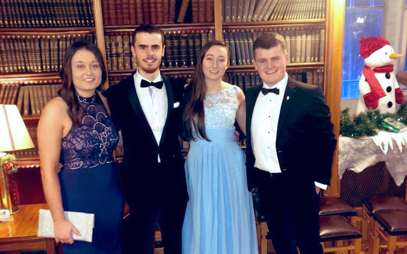 Chloe Sigerson (Biochemistry), Marcus Hogan (World Languages), Ciara Judge (Genetics) and Harry McCann (Digital Humanities).