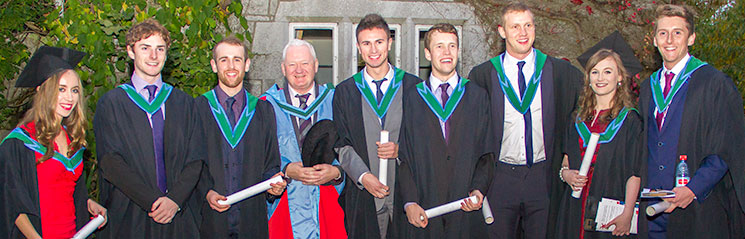 2014 BSc in Biochemistry graduates: Margaret O’Sullivan, Michael Stack, Padraig Dunne, Professor David Sheehan, Stephen Dennehy, Micheal Hennessy, Patrick Wiley, Lara Farmer and Tomas McCabe