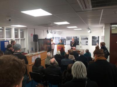 Launch of ‘Cork Cinemas Exhibition’, Cork City Library, February 2020. L-R: Dan O’Connell, Gwenda Young, Councillor John Sheehan, Lord Mayor of Cork A Movie Memories ‘Memory Booth, where members of the public can record their memories of movie-going and cinemas in Ireland, Youghal October 2019.