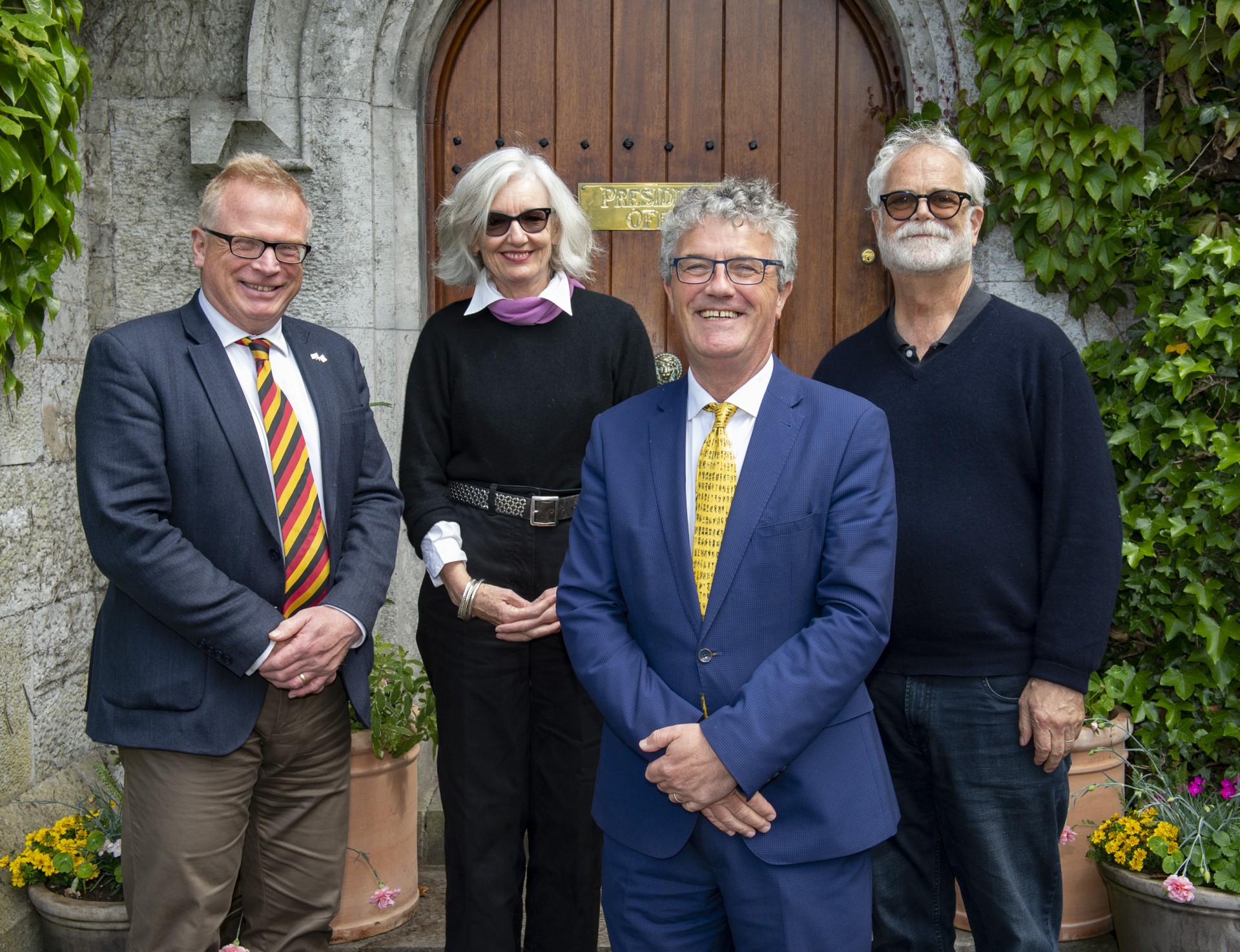 Doug Murray (on the right) with his wife Betch, and Prof. Chris Williams, Head of the College of Arts, Celtic Studies and Social Sciences, and UCC President Prof. John O'Halloran