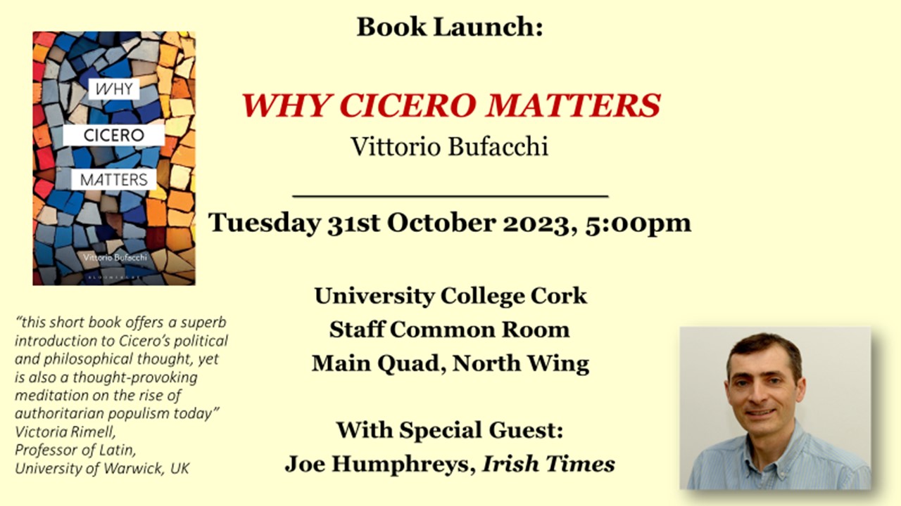 Book Launch: 'Why Cicero Matters'