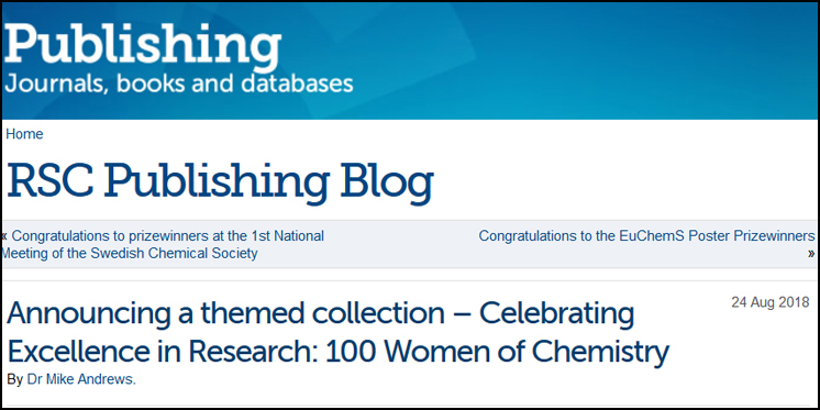 Celebrating Excellence in Research: 100 Women of Chemistry