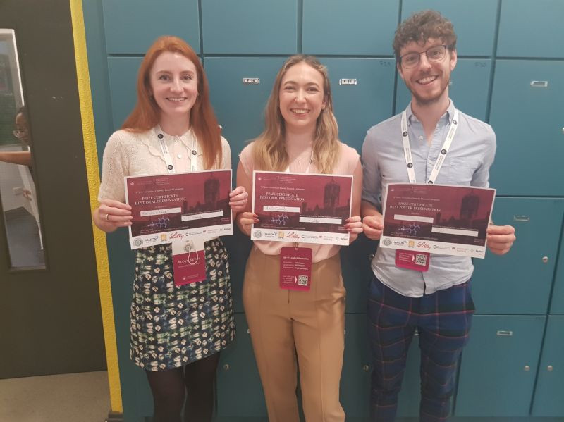 UCC PhD students and prize winners Robyn Keogh, Aoife Carroll, and Keith O'Shaughnessy.