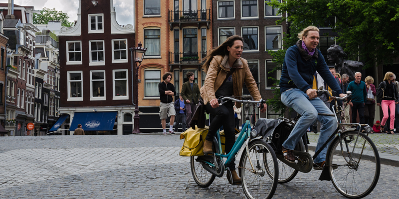 Dutch people cycling