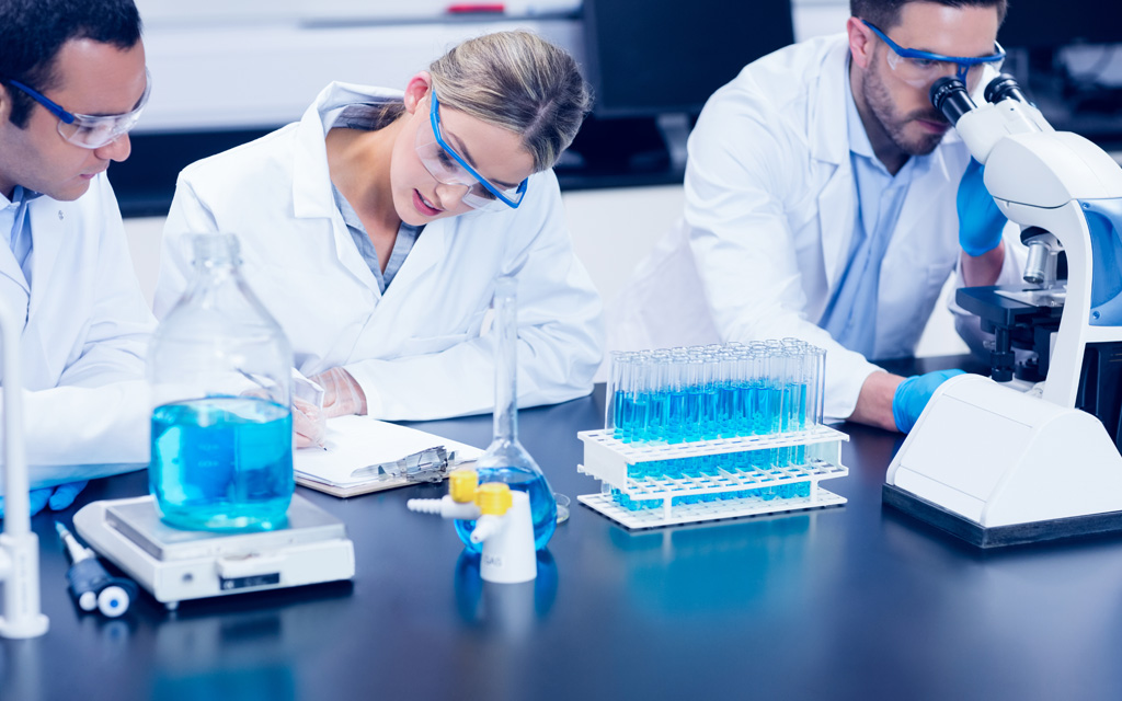 Students working in a laboratory