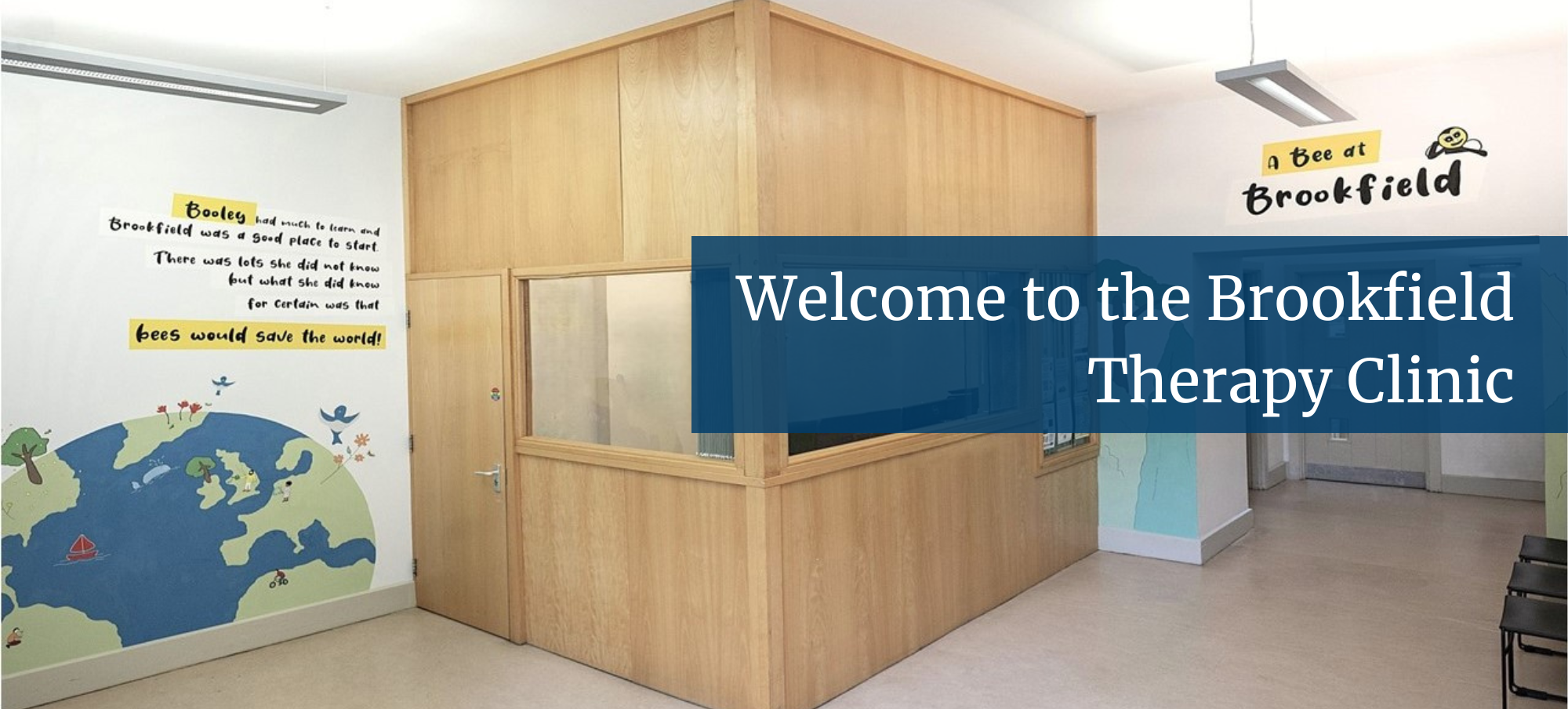 Picture of the Brookfield Therapy Clinic with the text Welcome to the Brookfield Therapy Clinic
