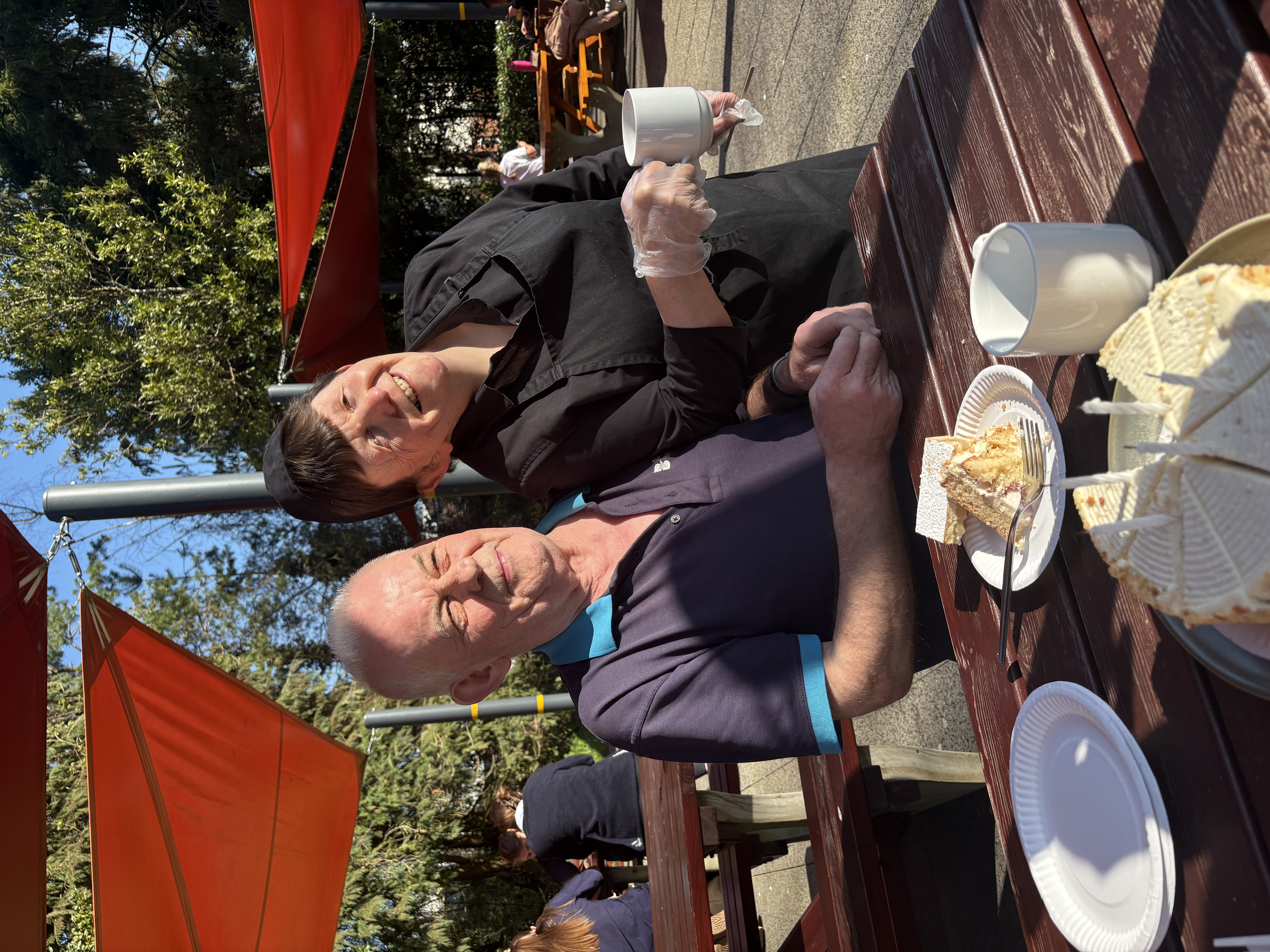 The birthday celebrant Charlie picture together with a colleague The birthday celebrant Charlie picture together with a colleague