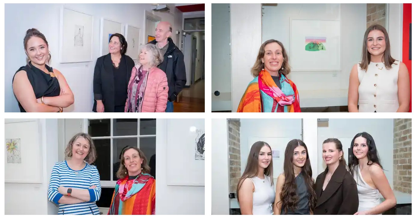 Collage of students attending the opening of What Matters Most