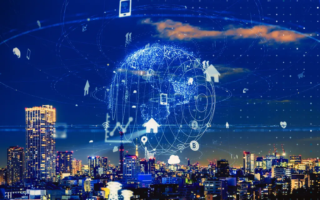 decorative technology background, internet of things