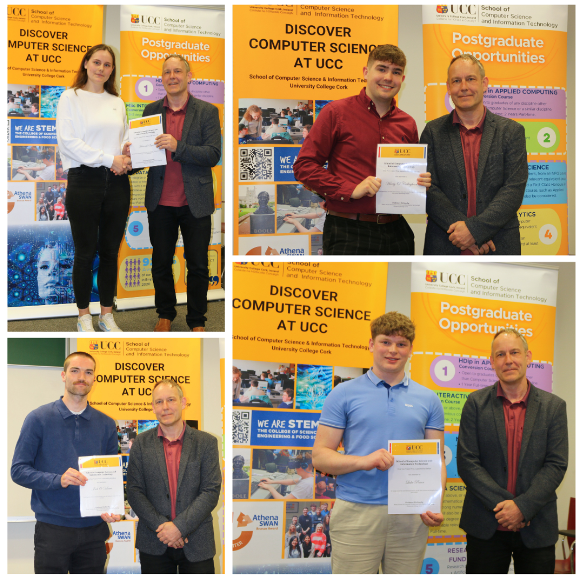Photo collage of the Final Year Project winners at the CSIT Awards Day 2024