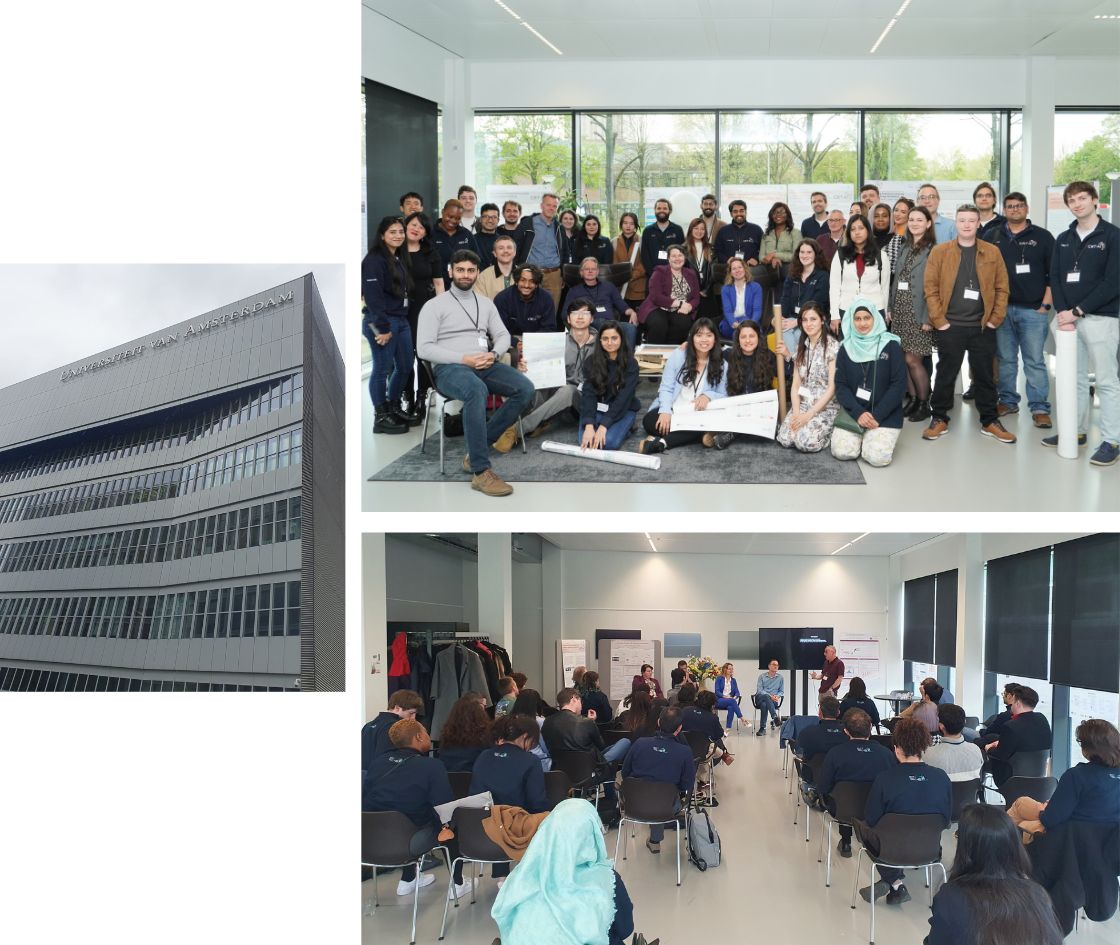 Photo collage of CRT AI visit to Amsterdam University