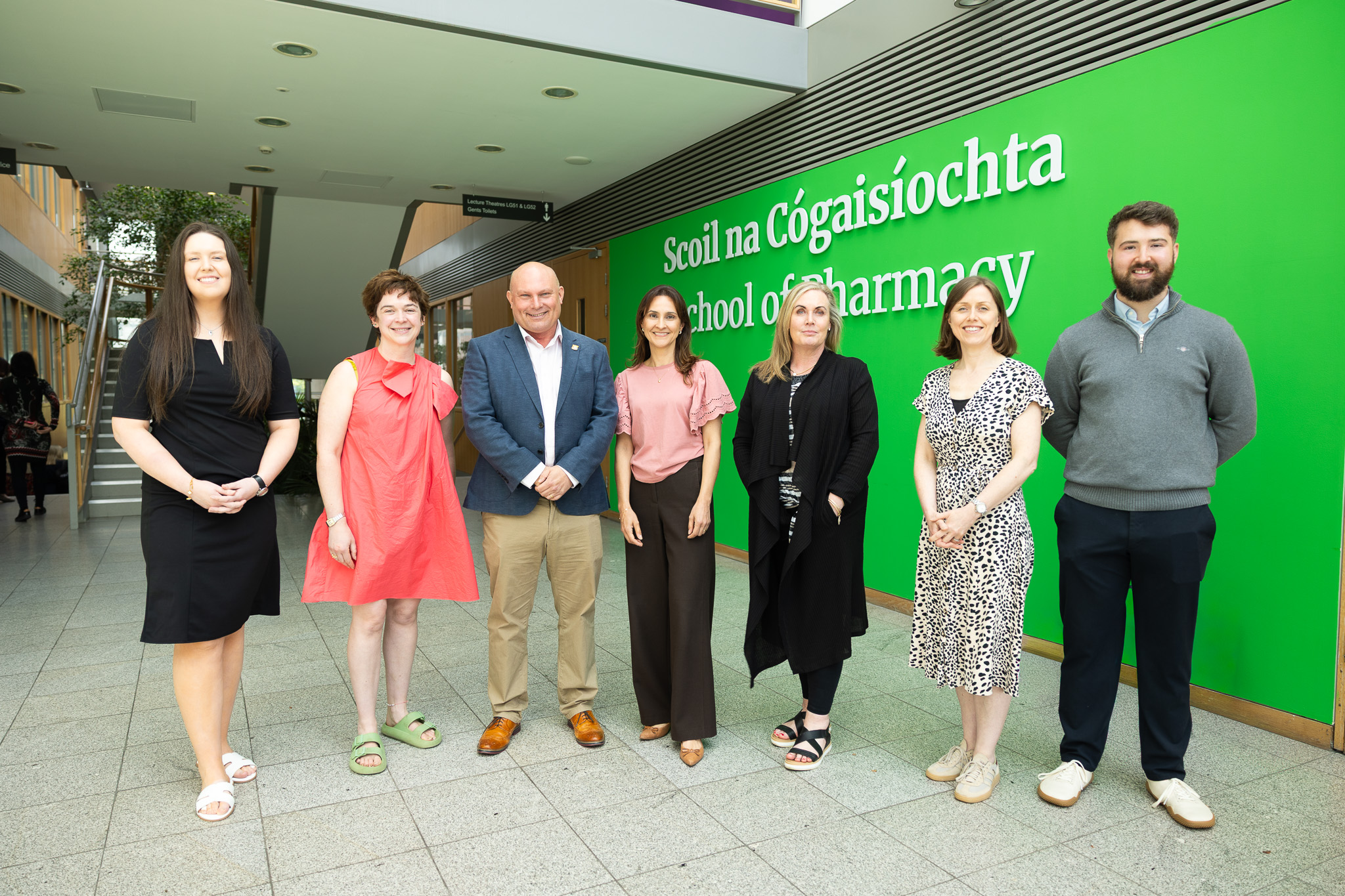 Image, from left to right: Dr Martha Woods, Dr Rhian Fitzgerald, Professor Anthony Roberts, Dr Cristiane Da Mata, Dr Sharon Curtin, Dr Siobhán Lucey & Dr James Keaveney-Jimenez
