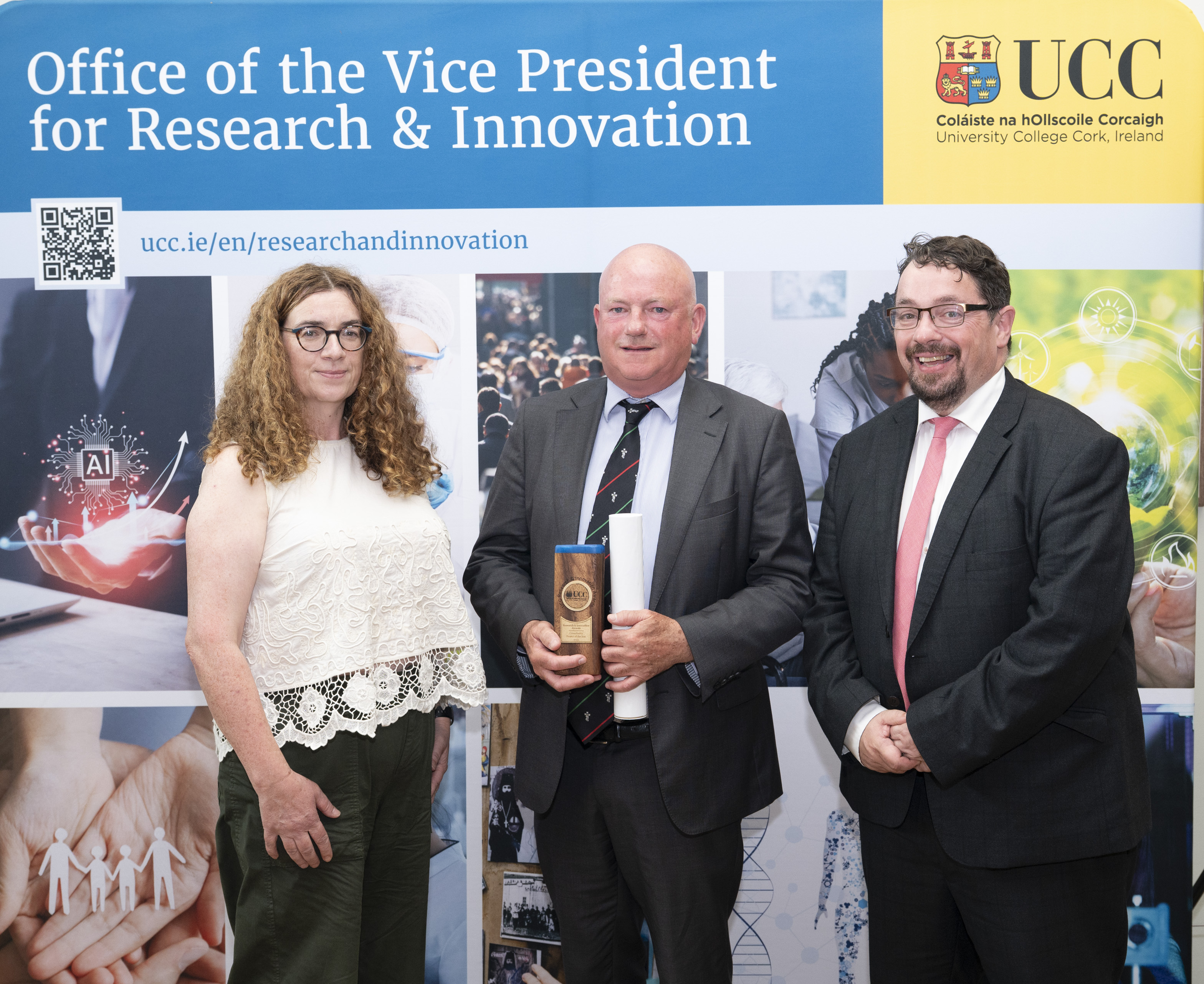 Pictured left to right: Ruth Hargrove, Consultancy Contracts Coordinator, Prof Paul Brady, Cork University Dental School and Hospital and Prof John Cryan, Vice President for Research and Innovation.