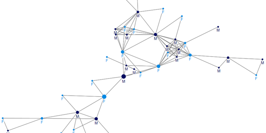 Figure: members of the tetrarchic kinship group c. 270–324 distinguished by gender (M = male; F = female).