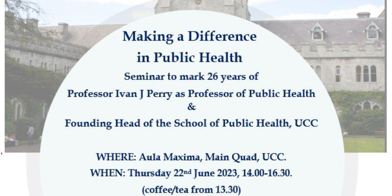 Professor Ivan Perry - Retirement Event on Thursday 22nd June, Aula Maxima, UCC 