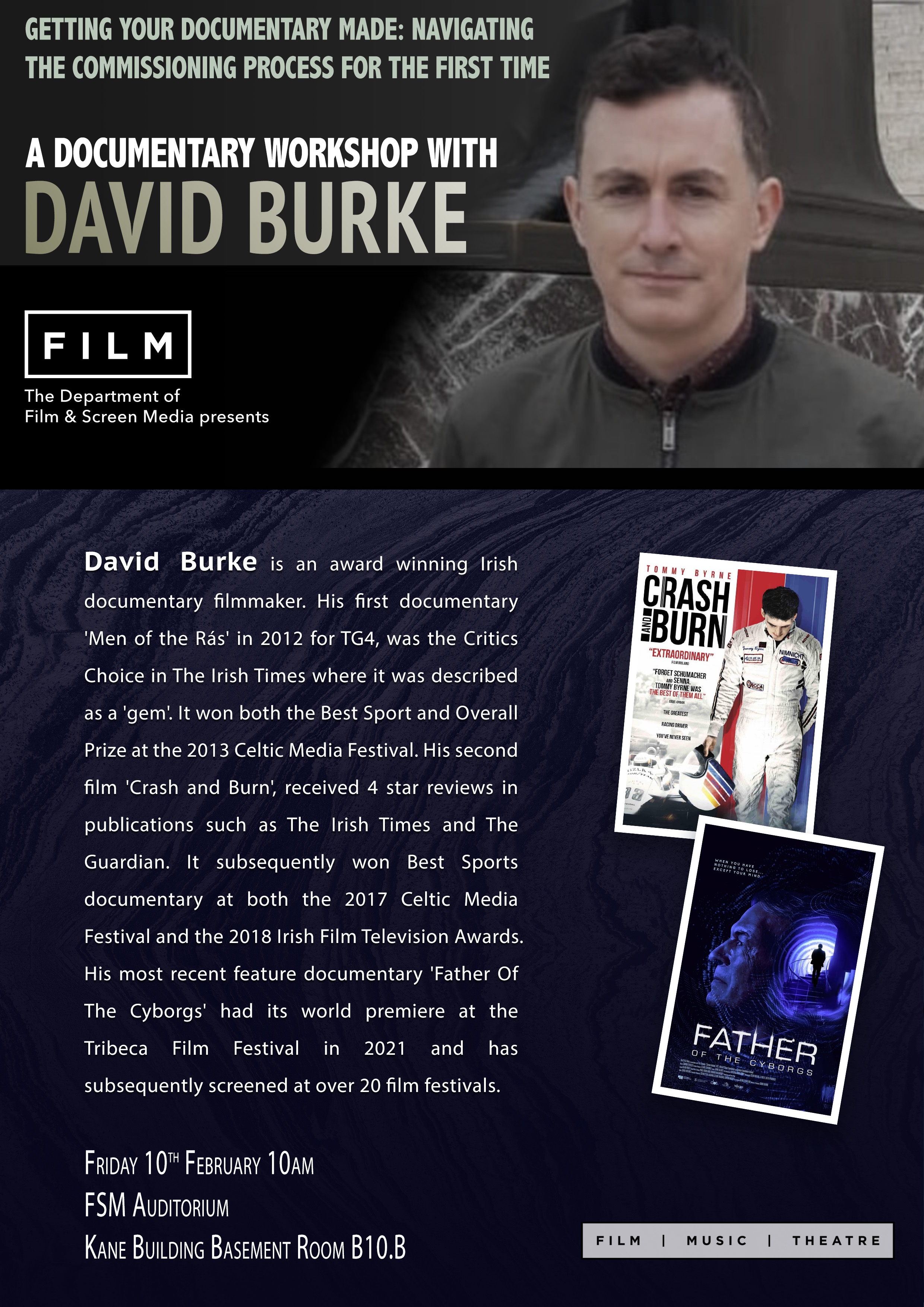 Workshop with Irish Documentary Filmmaker David Burke -  Fri 10th Feb @10am