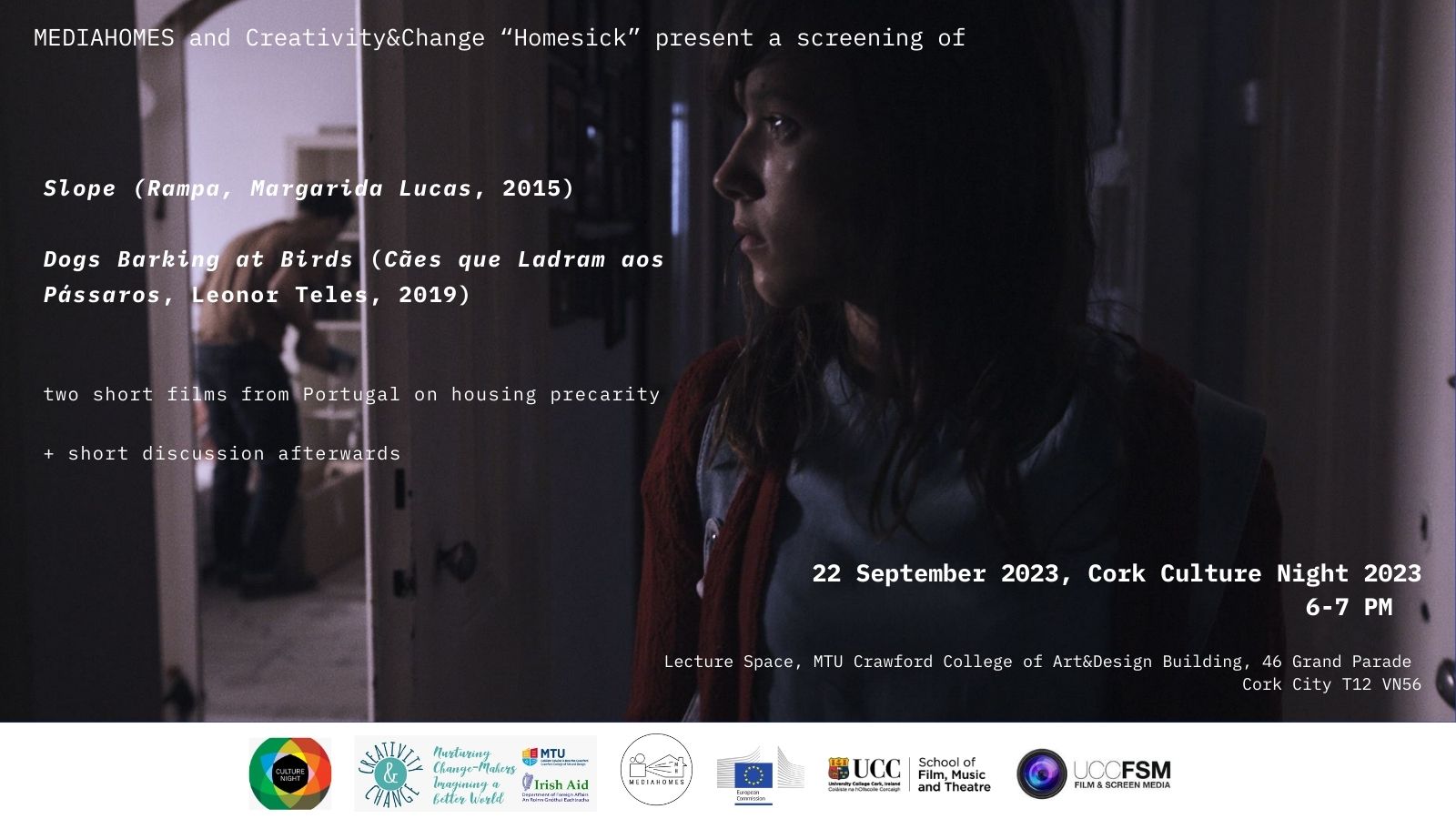 MEDIAHOMES screening as part of Culture Night, in collaboration with MTU Crawford Creativity and Change