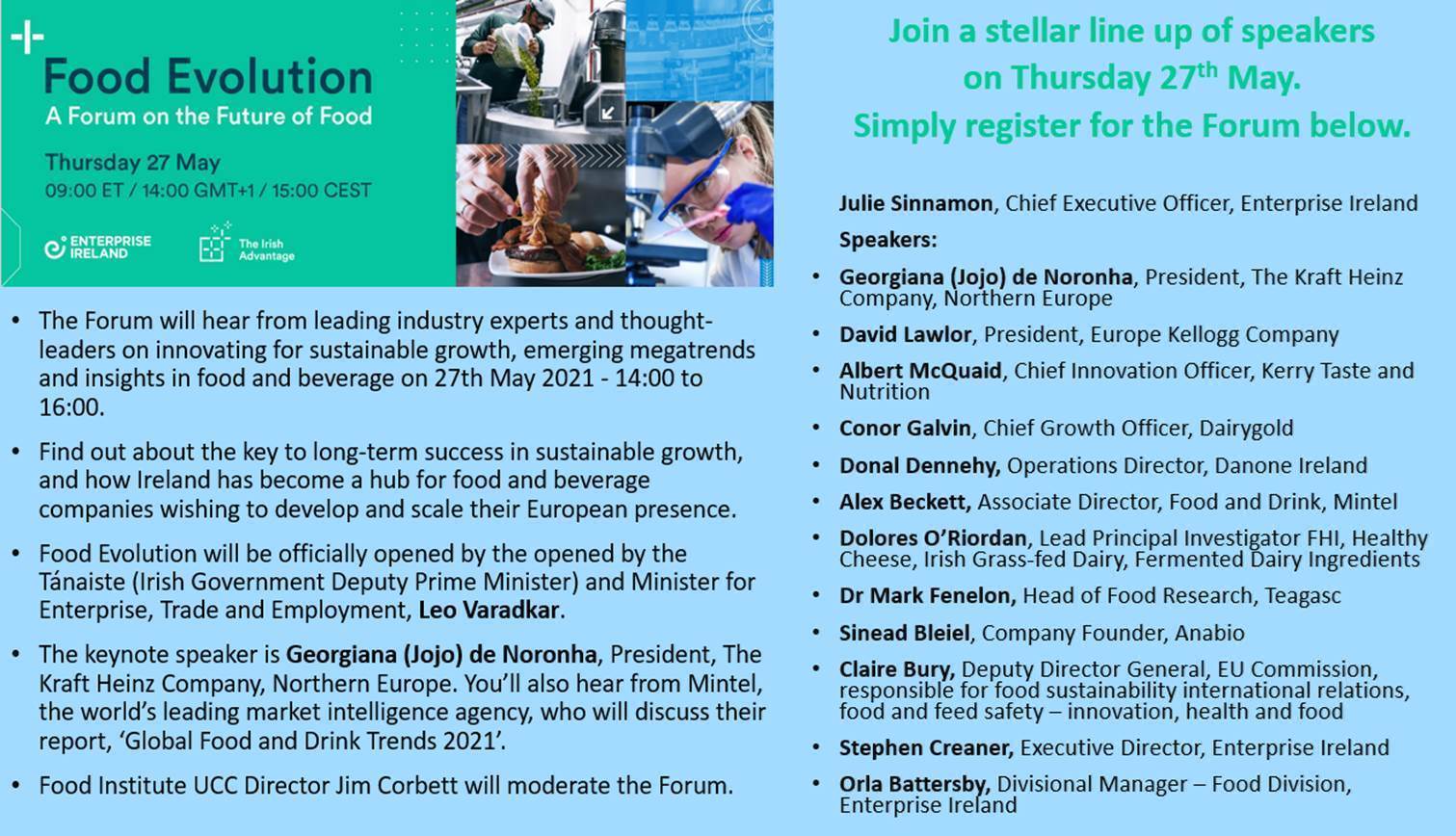 Food Evolution Forum UCC - May 27th 2021