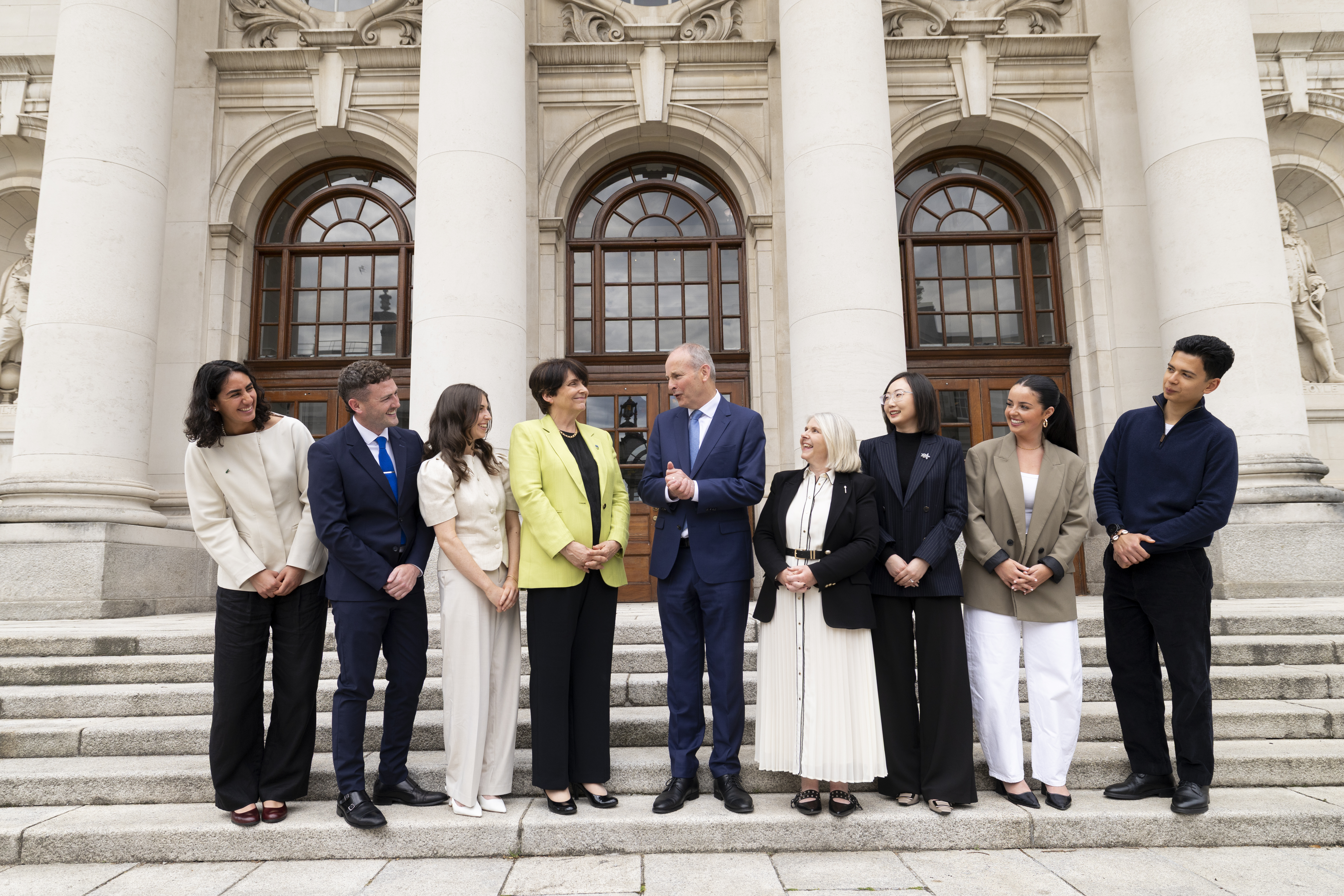 An Taoiseach Micheál Martin with UCD President Orla Feely and UCC Head of SEFS, Professor Sarah Culloty, along with students and graduates. Picture Jason Clarke