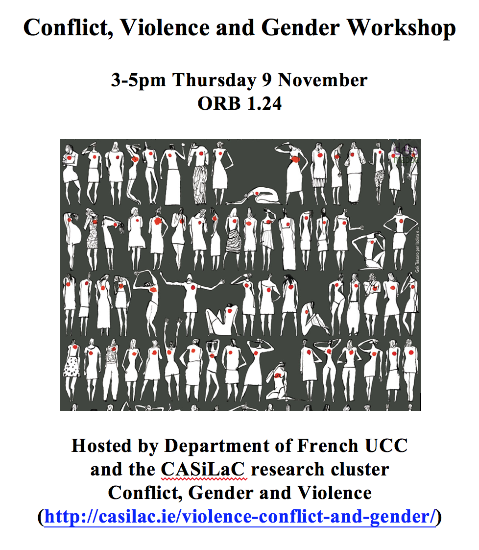 Conflict, Violence and Gender Workshop
3-5pm Thursday 9 November
ORB 1.24
