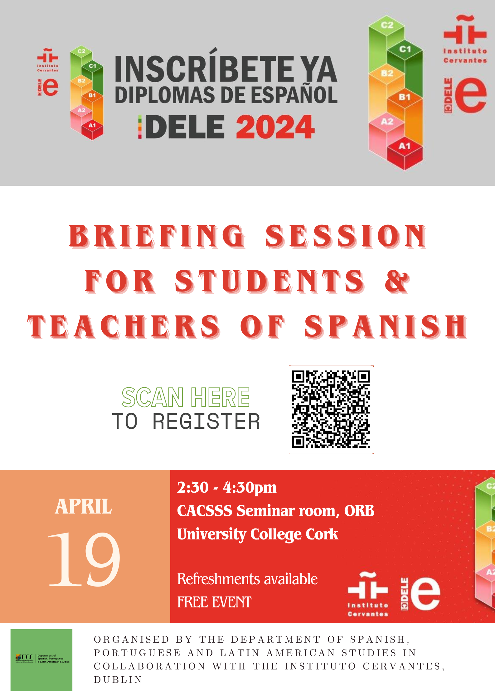 We are delighted to welcome the Instituto Cervantes for a briefing session on their activities, focusing on the DELE Exam