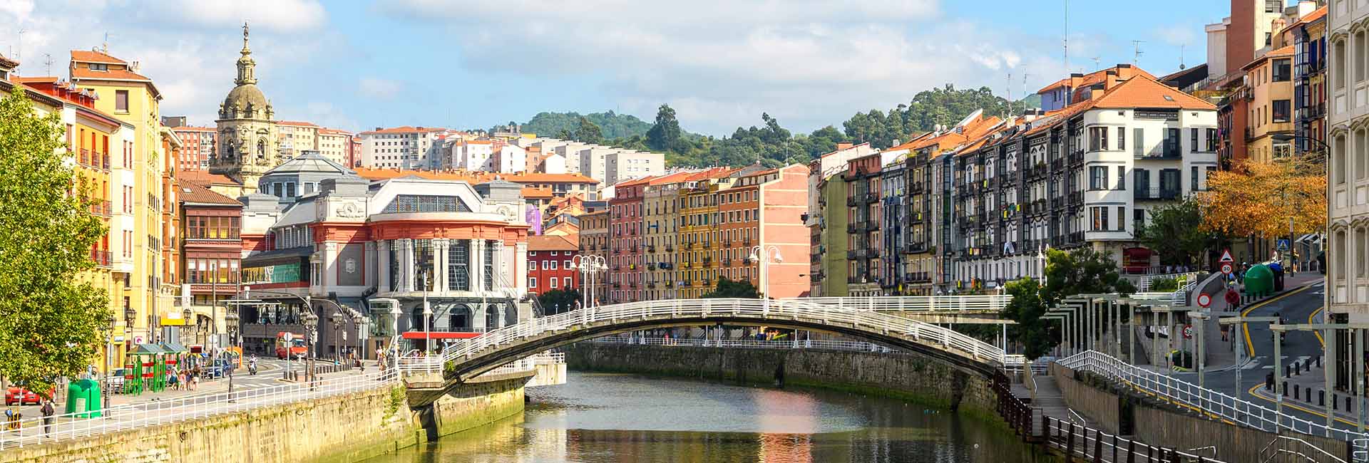 A river flowing through Bilbao