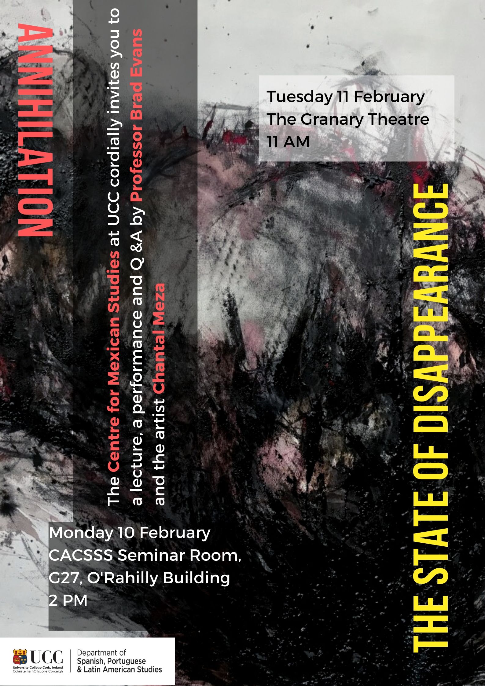 Annihilation and The State of Extinction. A Lecture, Performance and Q&A by Professor Brad Evans and Chantal Meza-10-11 February 2020