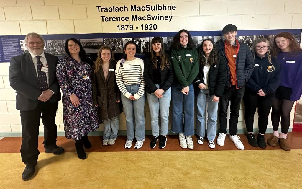 Students with some of the Barr na gCnoc staff members