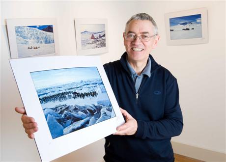 Prof John Gamble prepares for his FIRE & ICE Exhibition