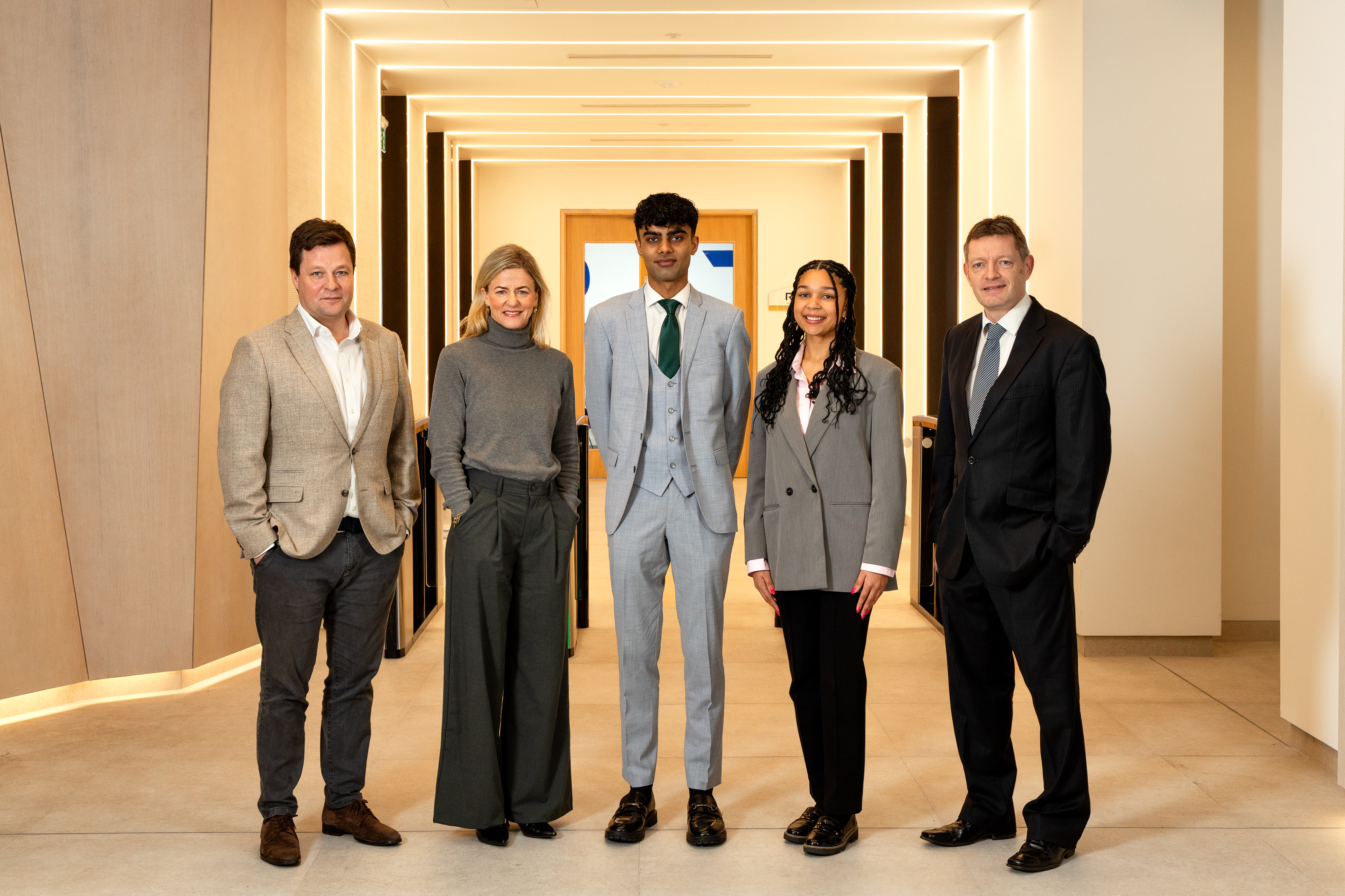 Pictured (L-R): Jamie Olden, Managing Partner, RDJ; Jennifer Noctor, Partner; Mohammad Ahmed Naeem, UCC law student; Elena Falvey, UCC law student and Professor Conor O’Mahony, Dean of Law, UCC. 
Photo credit: Janice O’Connell
