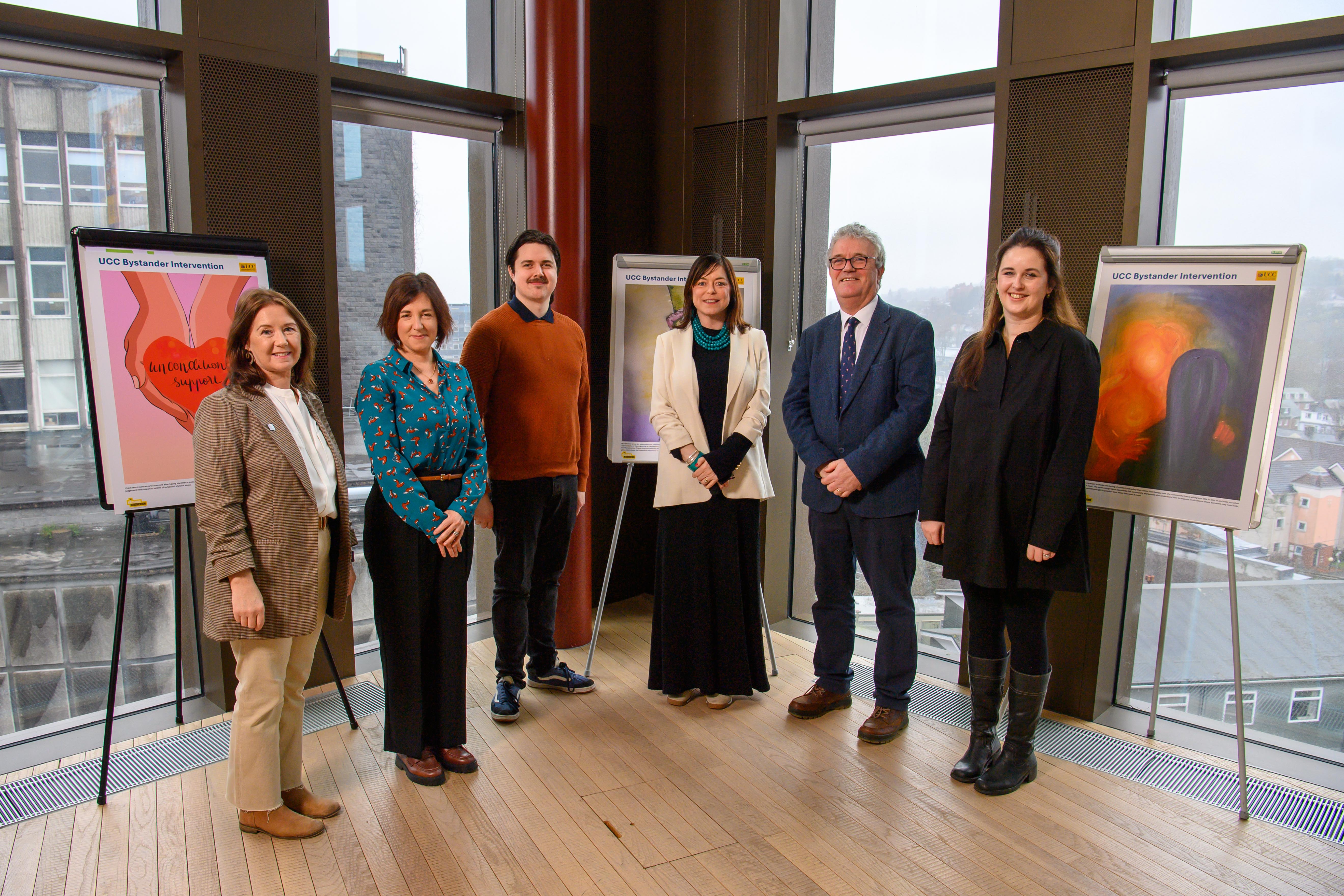 (l-r) Celine Griffin, Ruth Breslin, John Twomey, Professor Louise Crowley, President John O'Halloran and Dr Gillian Murphy and John Twomey
