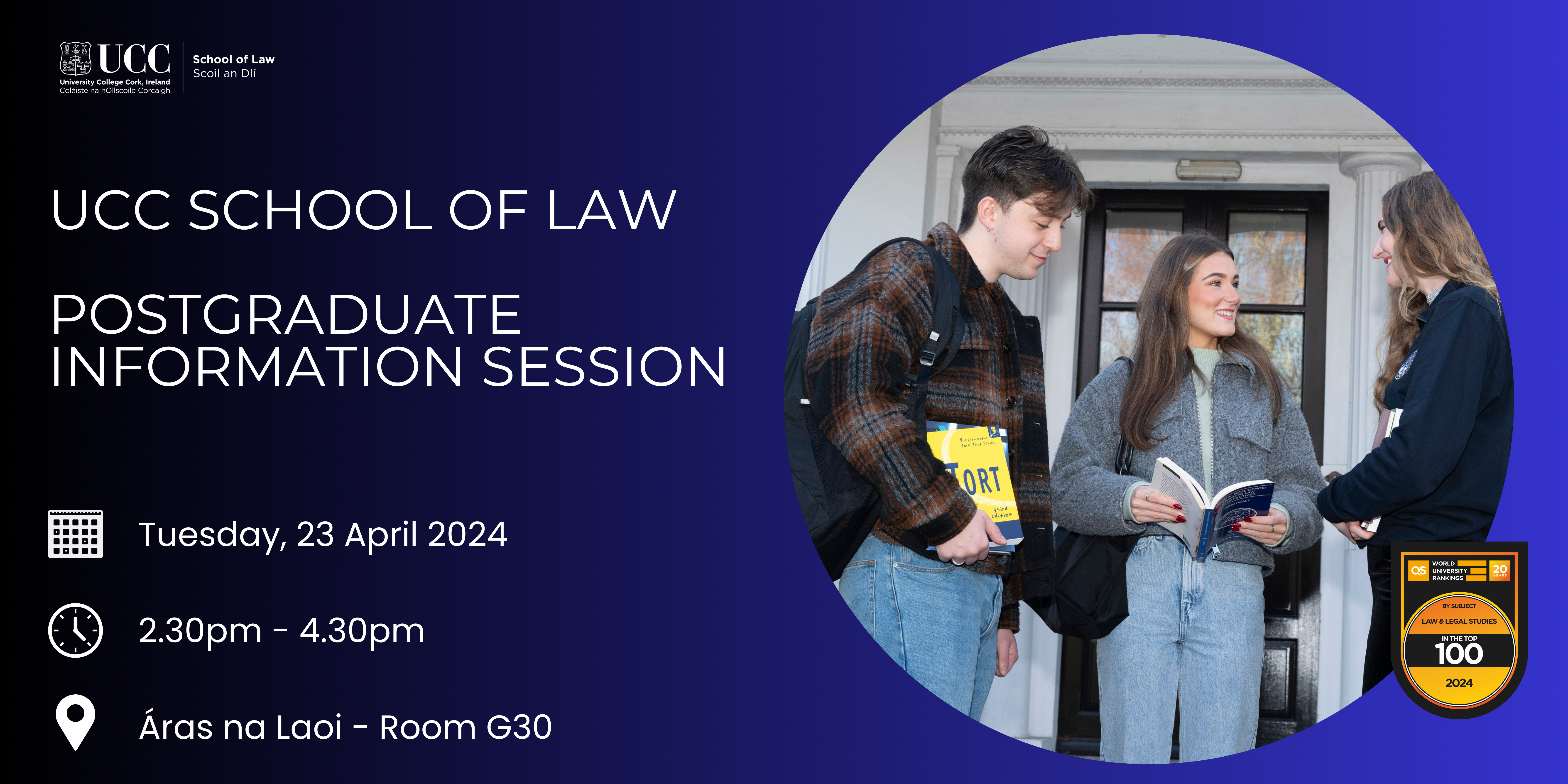 Upcoming Event: UCC School of Law Postgraduate Information Session
